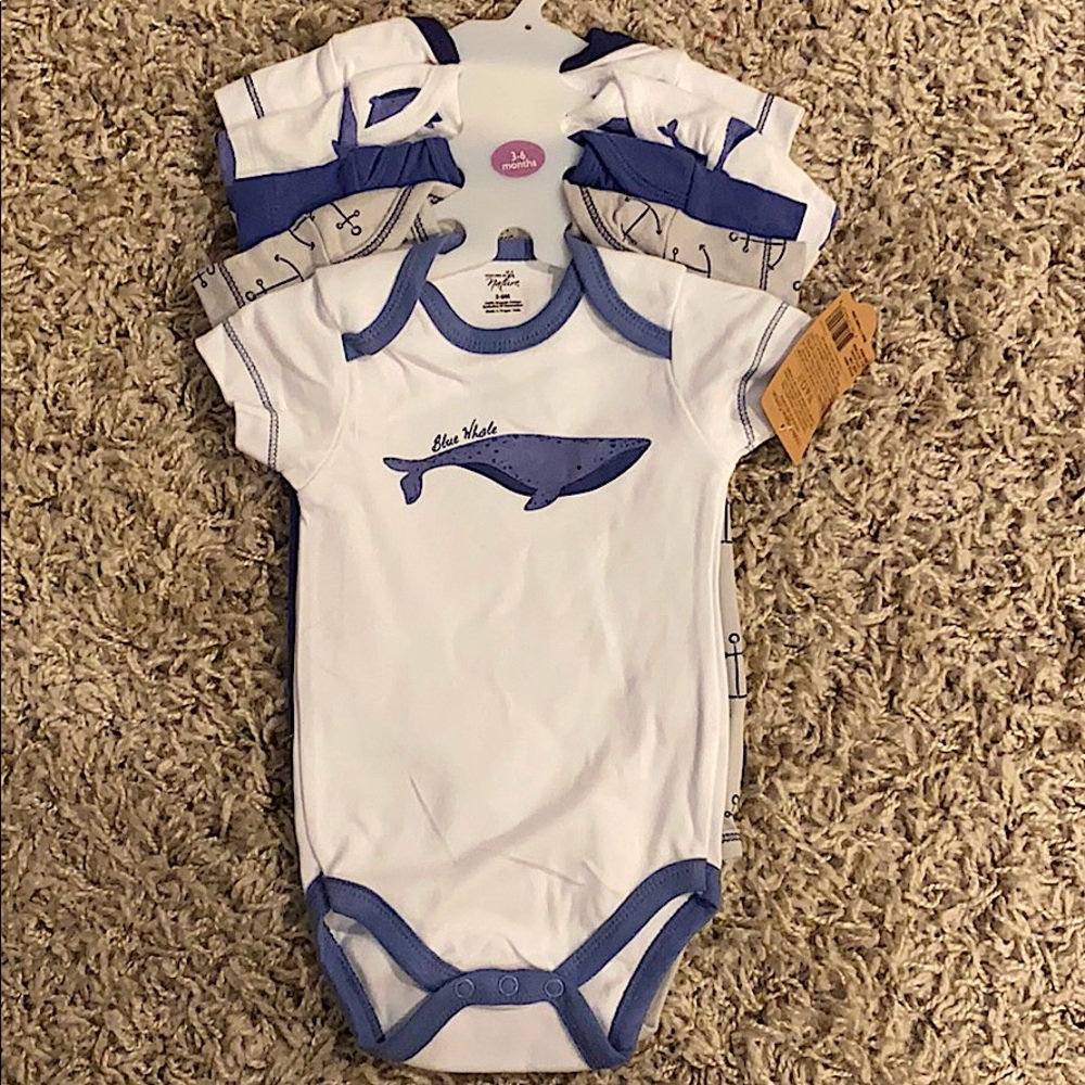 SET OF 5 Organic cotton Short sleeve Onesies